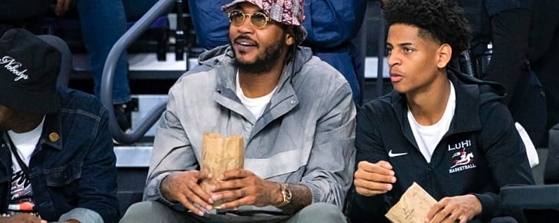NBA Legend Carmelo Anthony Reacts to Son Kiyan Anthony Getting Benched