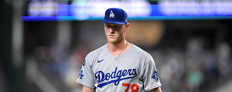 Los Angeles Dodgers relief pitcher Ben Casparius (78) comes off the field after pitching against the Texas Rangers during the seventh inning at Globe Life Field.