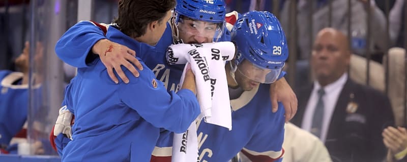 Rangers’ Noah Laba Returns After Taking Nasty Puck To Face