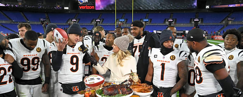 Bengals make everyone laugh by looking hilariously out of place during postgame Thanksgiving dinner interview