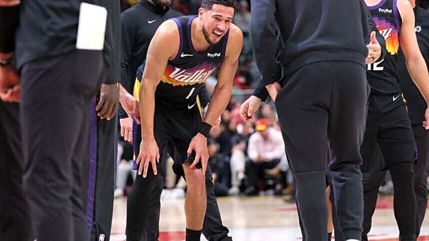 Devin Booker injury update: Suns star exits Hawks game with right ankle injury after 31-point night