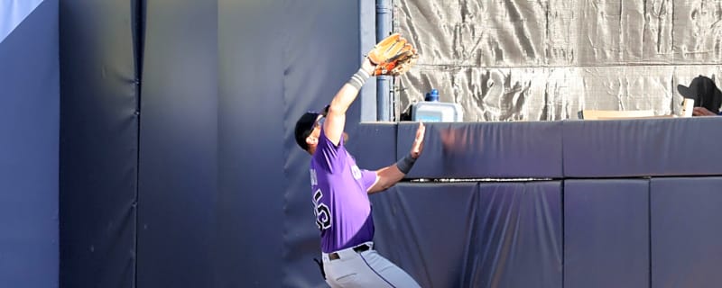 Watch: Rockies outfielder makes acrobatic catch to save fan