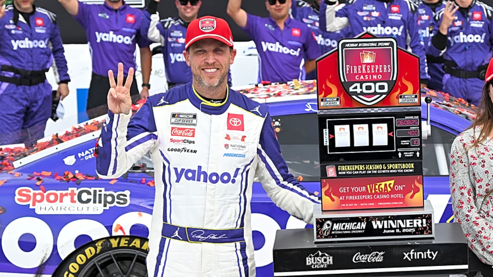 Denny Hamlin wins FireKeepers Casino 400 at Michigan