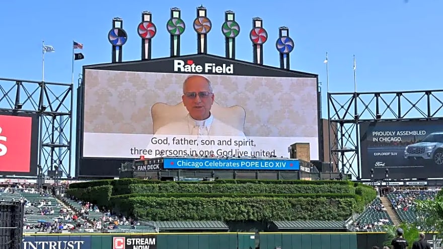 Pope Leo XIV gifted a Chicago Cubs jersey