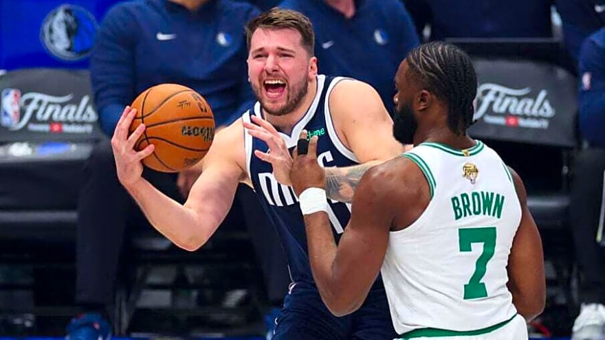 Jaylen Brown seems to take dig at ‘seal’ Luka Doncic discussing 2024 NBA Finals win, ‘the weak link…’
