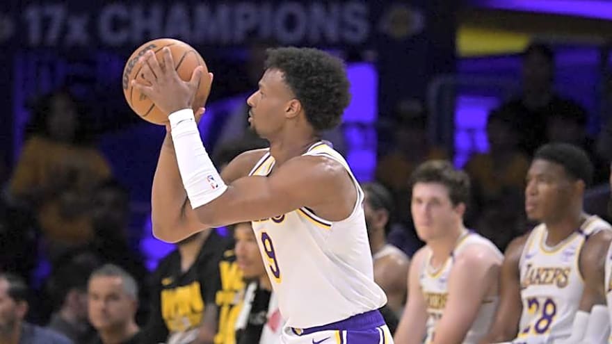 Bronny James&#39; Shot Over Cooper Flagg Went Viral In Lakers-Mavs Game