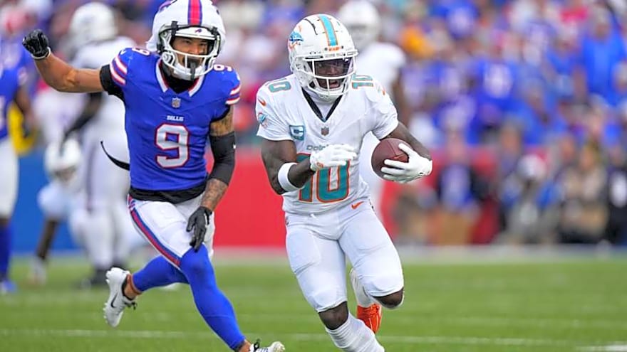 Bills' Brass Weighs Signing 'Heck of a Player' Tyreek Hill Once Free Agency Opens