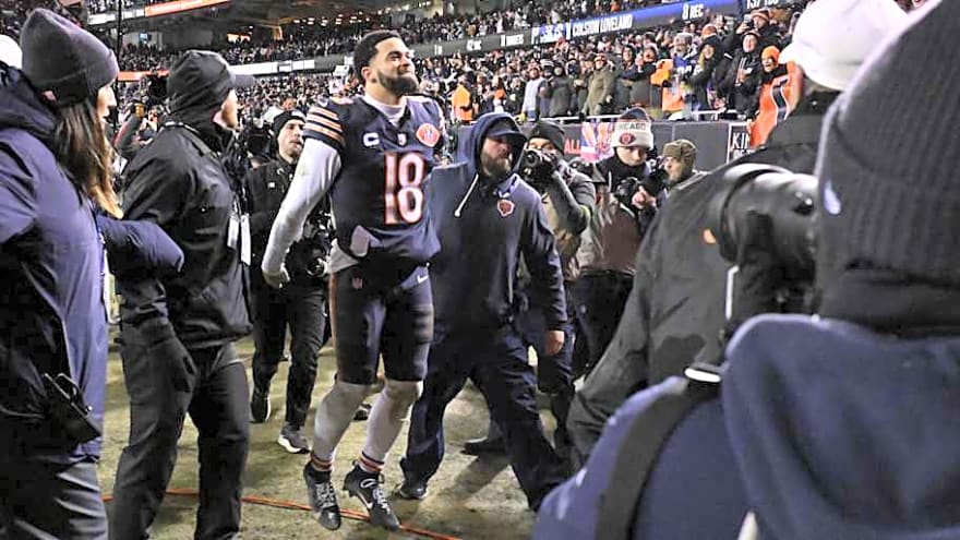 Caleb Williams has the perfect reaction to receiving game ball after Bears' Wild Card win