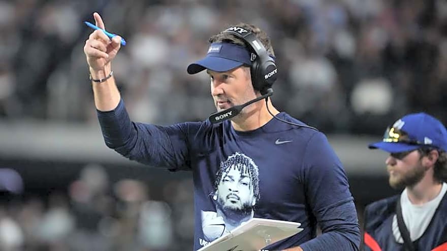 Brian Schottenheimer chokes up in locker room after special win for Marshawn Kneeland