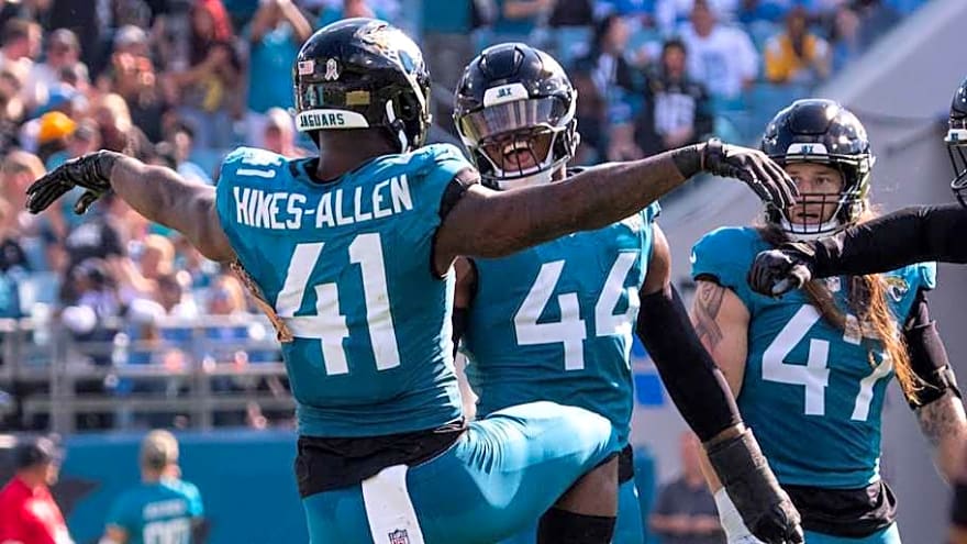 Jaguars&#39; Josh Hines-Allen Reacts to Record-Breaking Game vs. Chargers