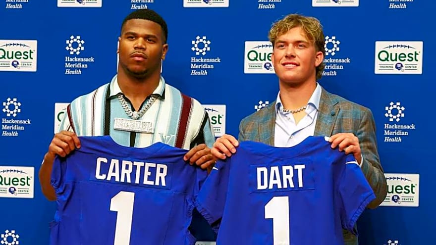 Giants QB Jaxson Dart, OLB Abdul Carter Up for Prestigious Awards