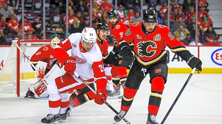 Second-Period Misery Costs Red Wings in Loss to Calgary Flames