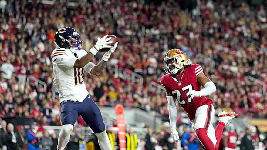 Caleb Williams finding Bears' rookie weapons for long TDs in shootout with 49ers