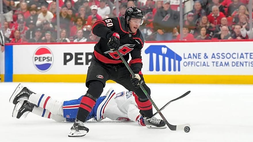 Providing stability on the fourth line, Eric Robinson has found his home in Carolina