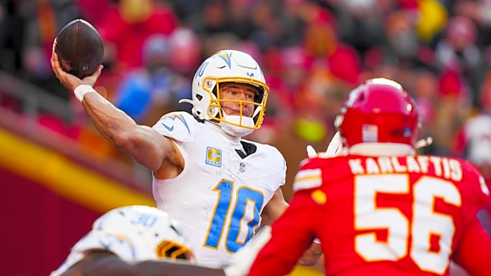 Justin Herbert hilariously celebrated eliminating Chiefs with fans