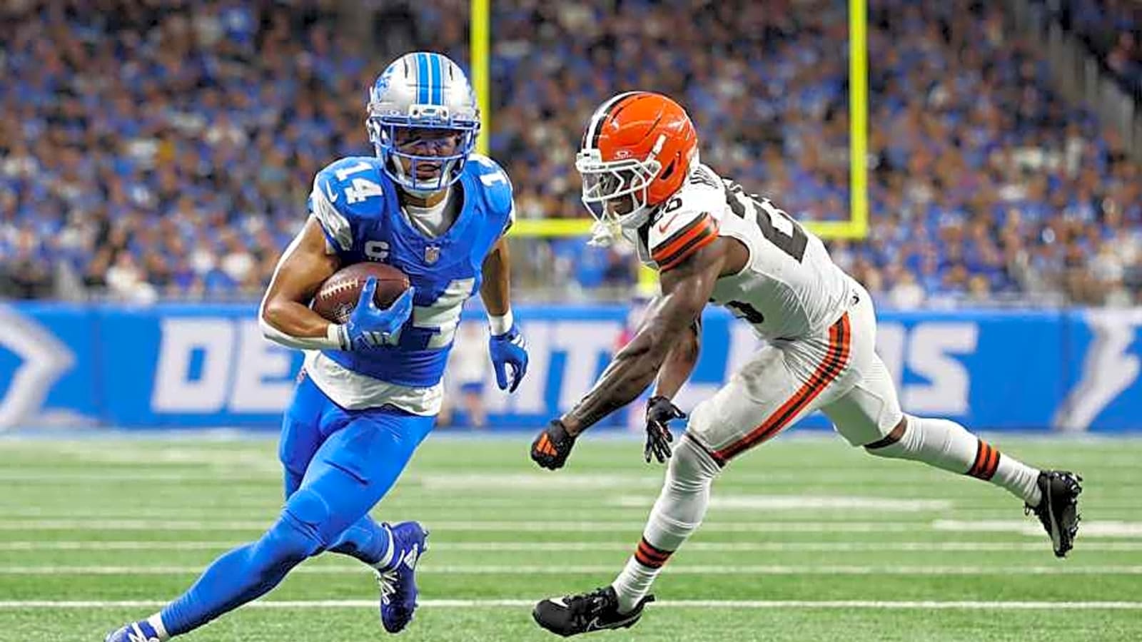 Amon-Ra St. Brown joins Lions royalty with two-touchdown performance against Browns