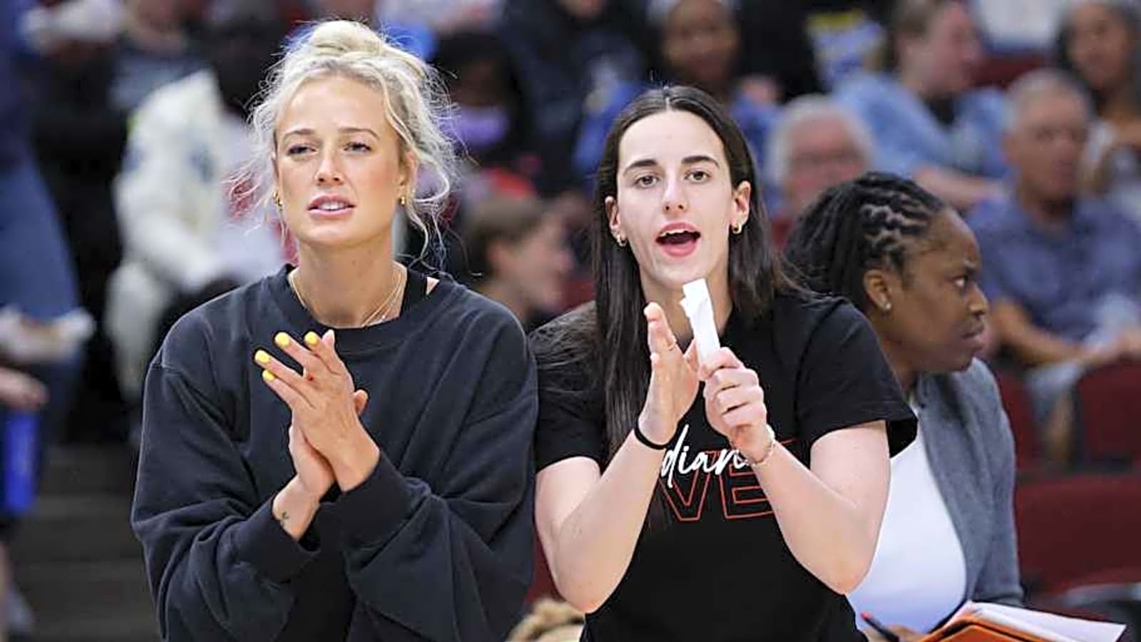 Caitlin Clark, Sophie Cunningham Color Coordinate Outfits Before Fever-Sun Game