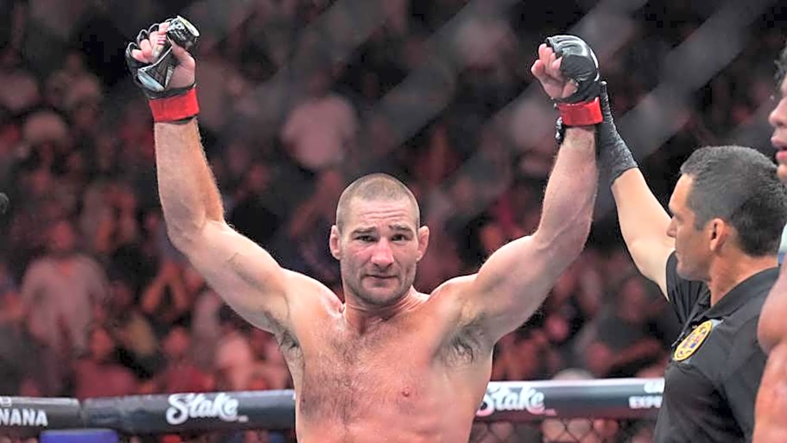 Watch: UFC&#39;s Sean Strickland Wrestles With NFL Offensive Lineman Dylan Fairchild