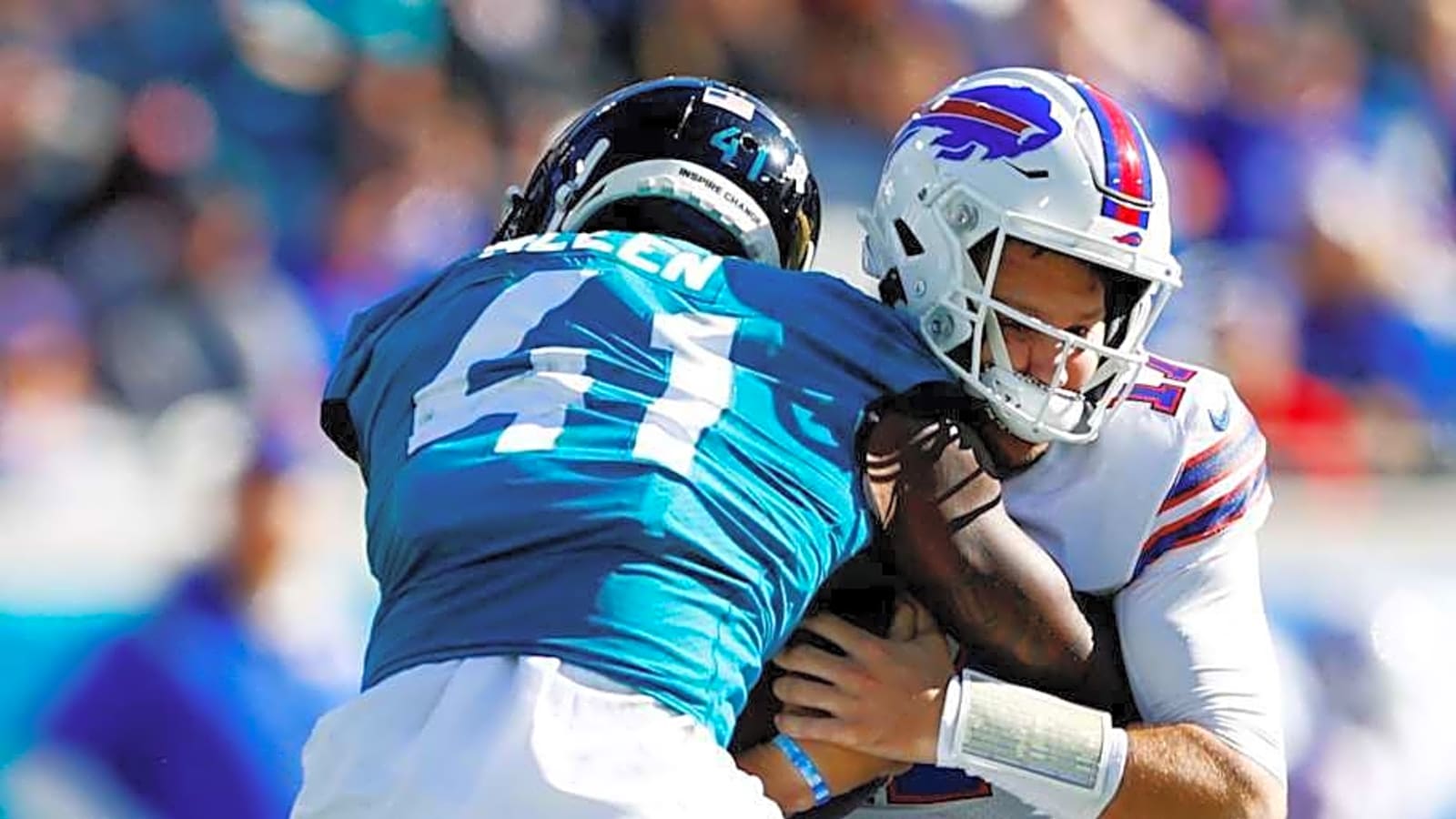 Watch: Jaguars DE Josh Hines-Allen Talks Sack Record, Panthers