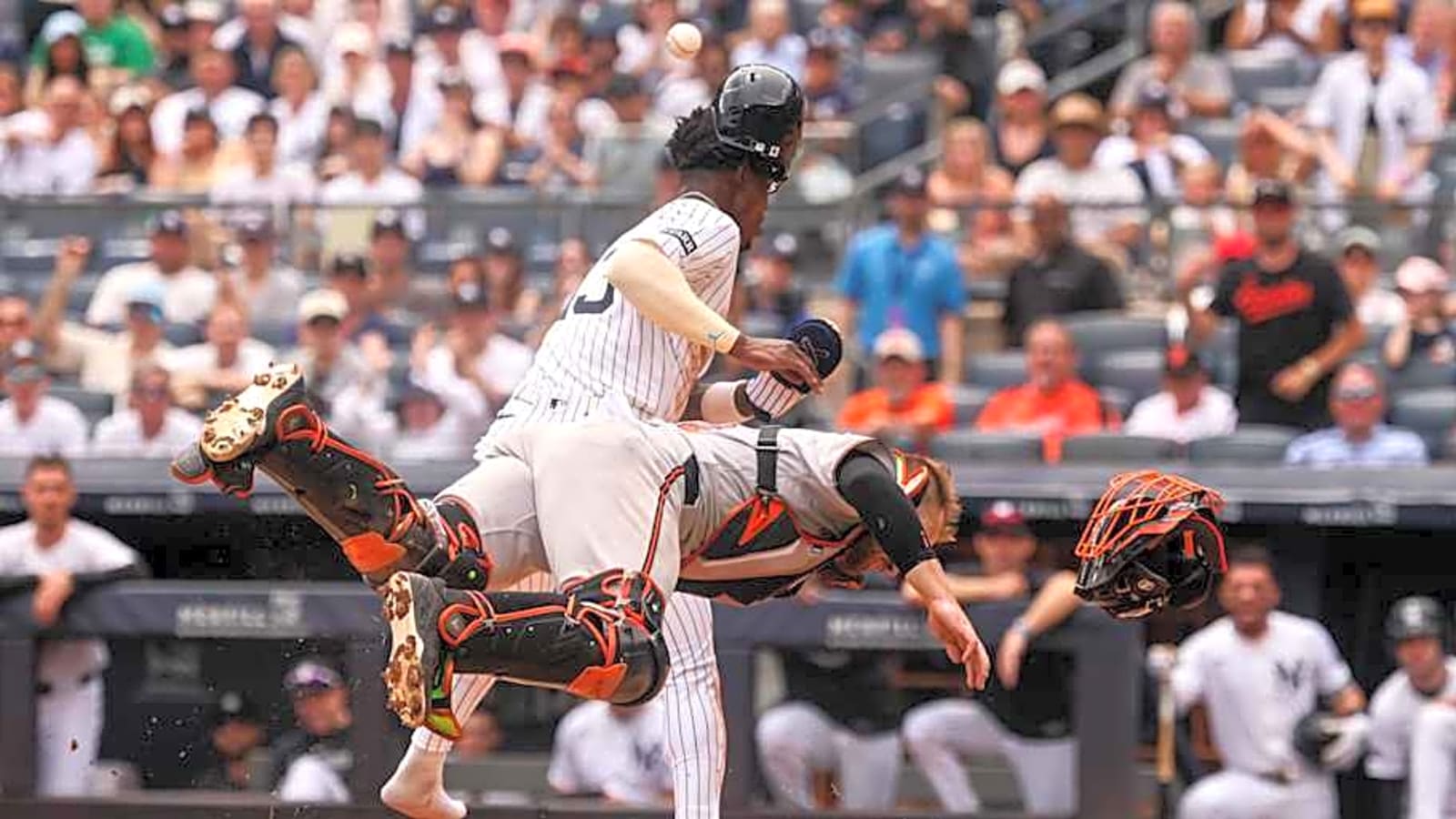 Yankees&#39; Jazz Chisholm Jr. Bulldozes Orioles&#39; Maverick Handley in Scary Play at Plate