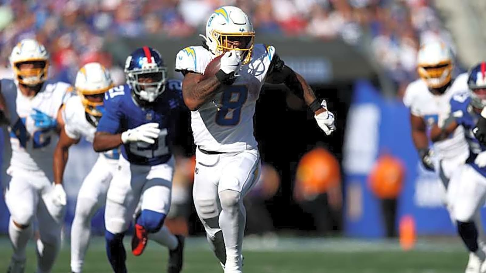 Despite loss to Giants, Omarion Hampton emerges as bright spot for Chargers