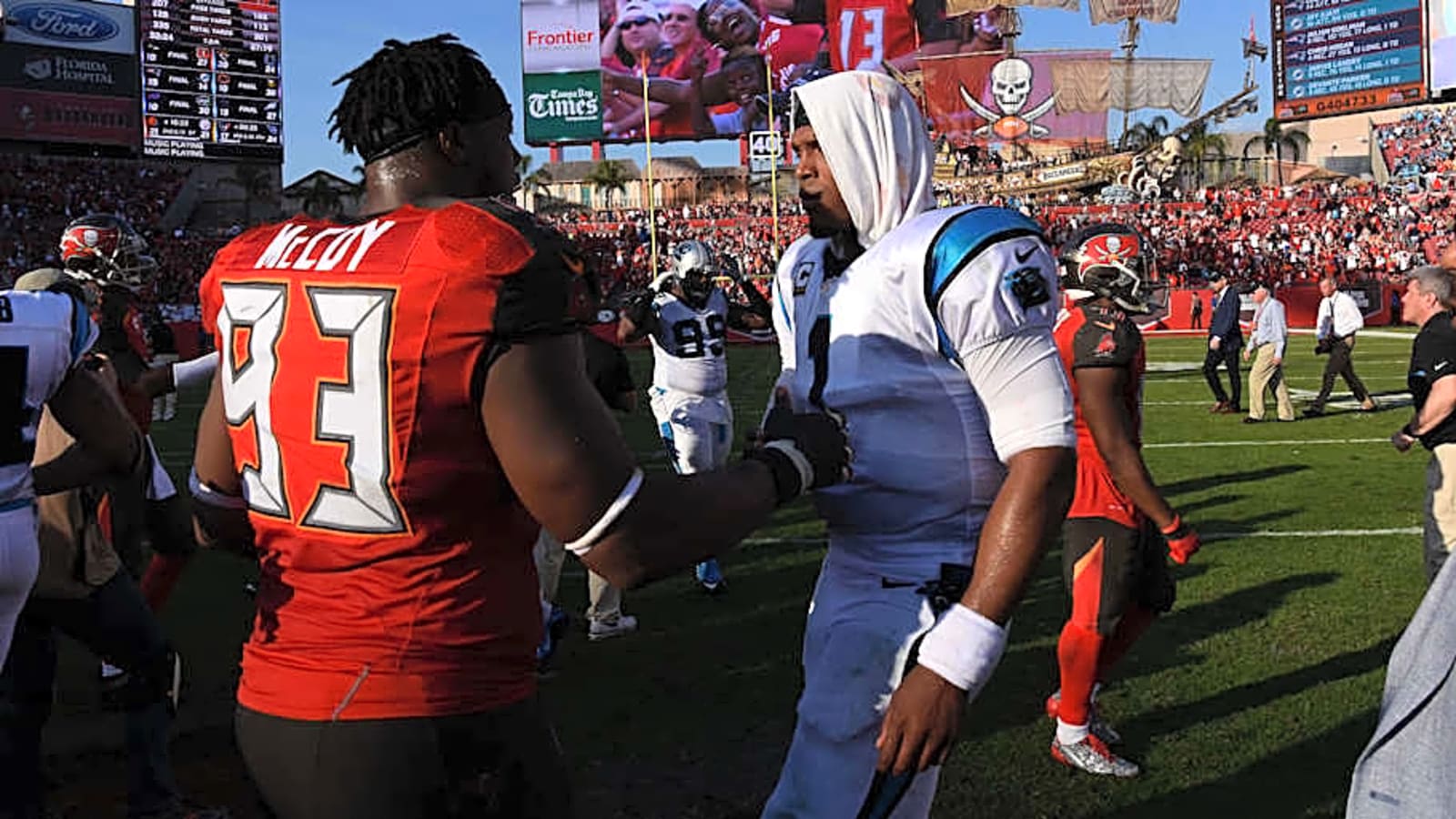 Gerald McCoy responds to Cam Newton slander amid Jalen Hurts controversy