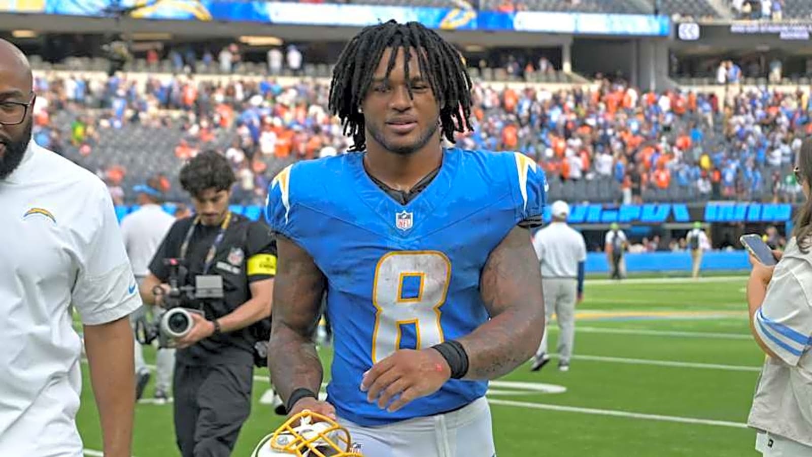 Chargers injury updates on Omarion Hampton, Mekhi Becton include boots and casts