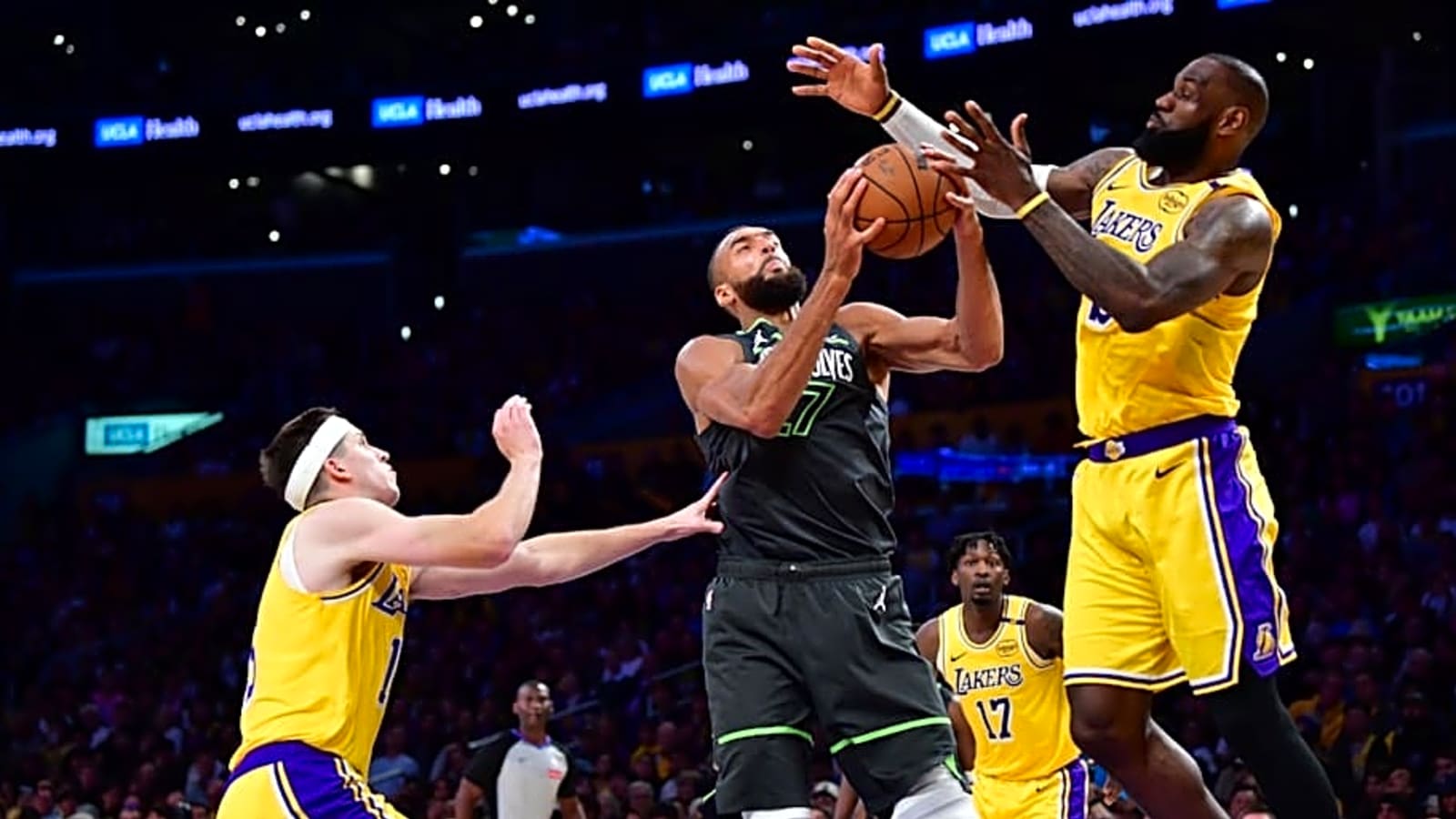 New Blockbuster Three-Team Trade Proposal Sends Rudy Gobert To Lakers, Reaves to Minnesota, Hawks Get Veteran PG