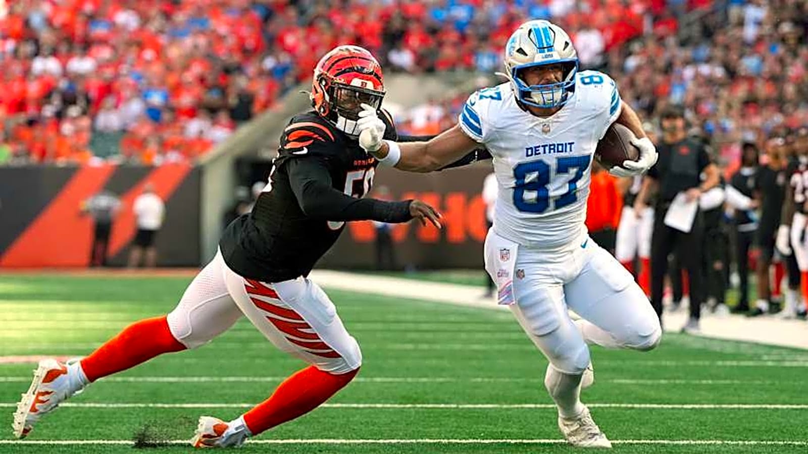 Sam LaPorta leads a big day for Lions&#39; tight ends against Bengals