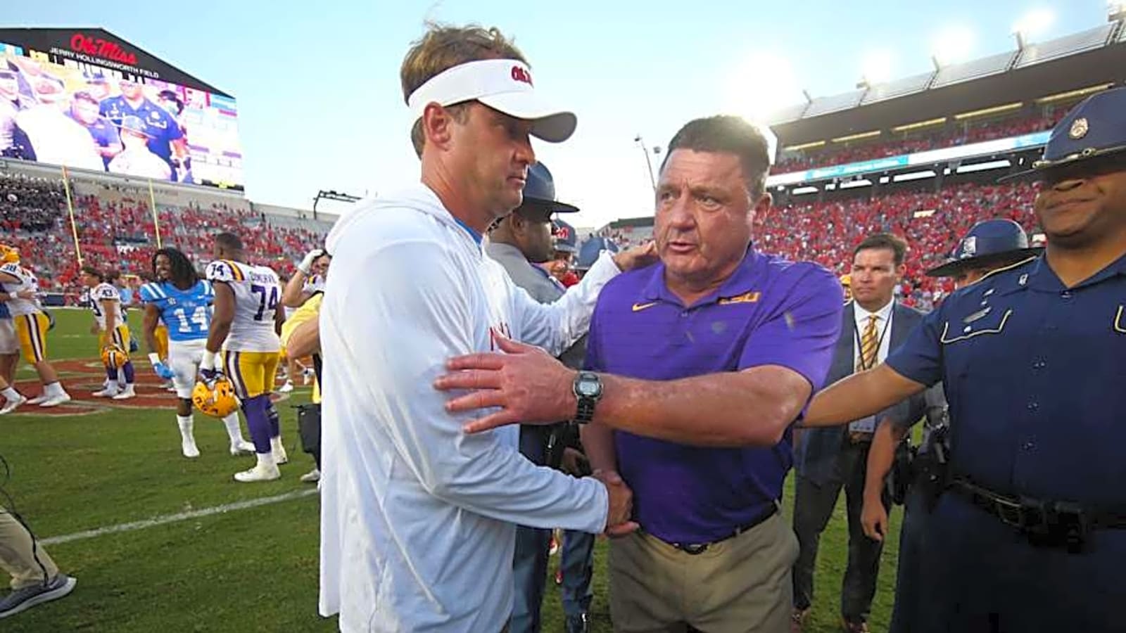 Ed Orgeron Highlights Ole Miss Football, Ohio State, Notre Dame Head Coaches