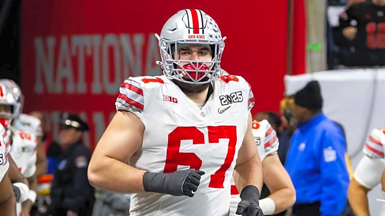 Ohio State Buckeye only tackle in college football to now allow a pressure so far