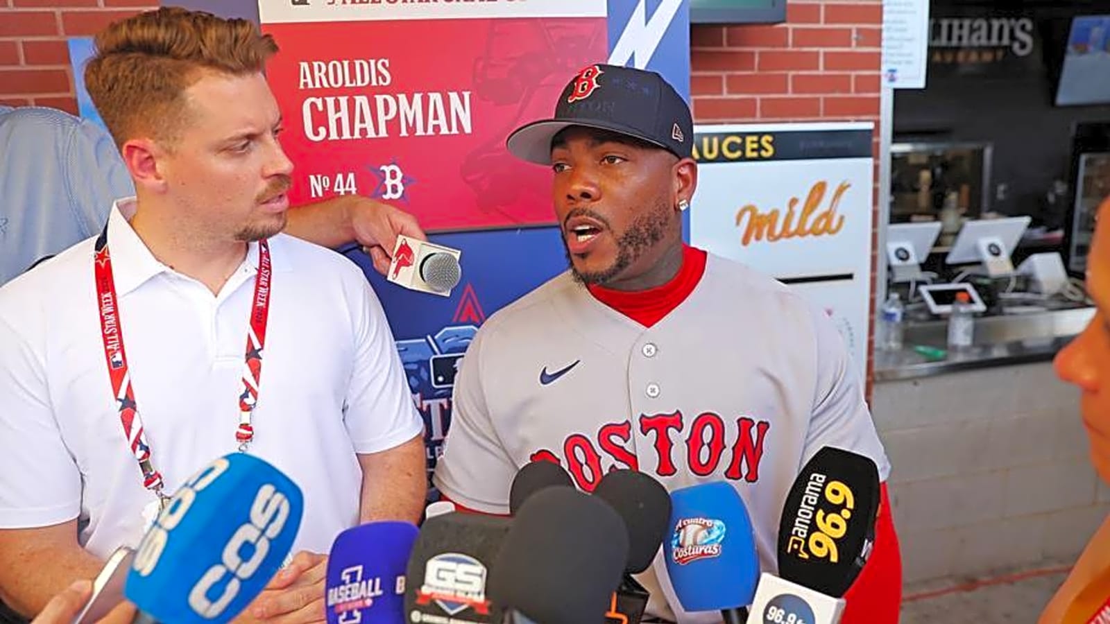 Red Sox's Aroldis Chapman Walks Back Harsh Yankees Comments