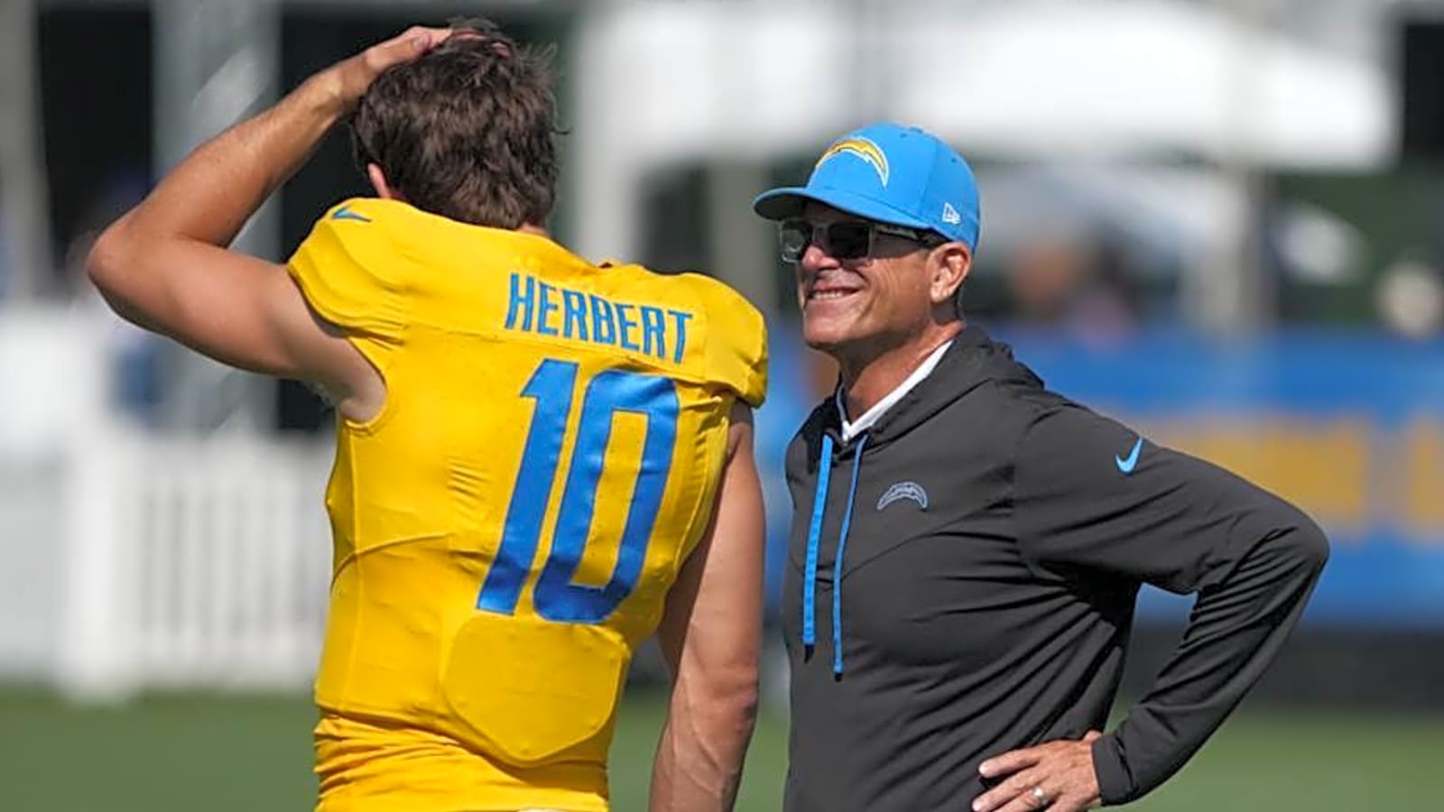 Justin Herbert injury update from Jim Harbaugh leads to another legendary quote