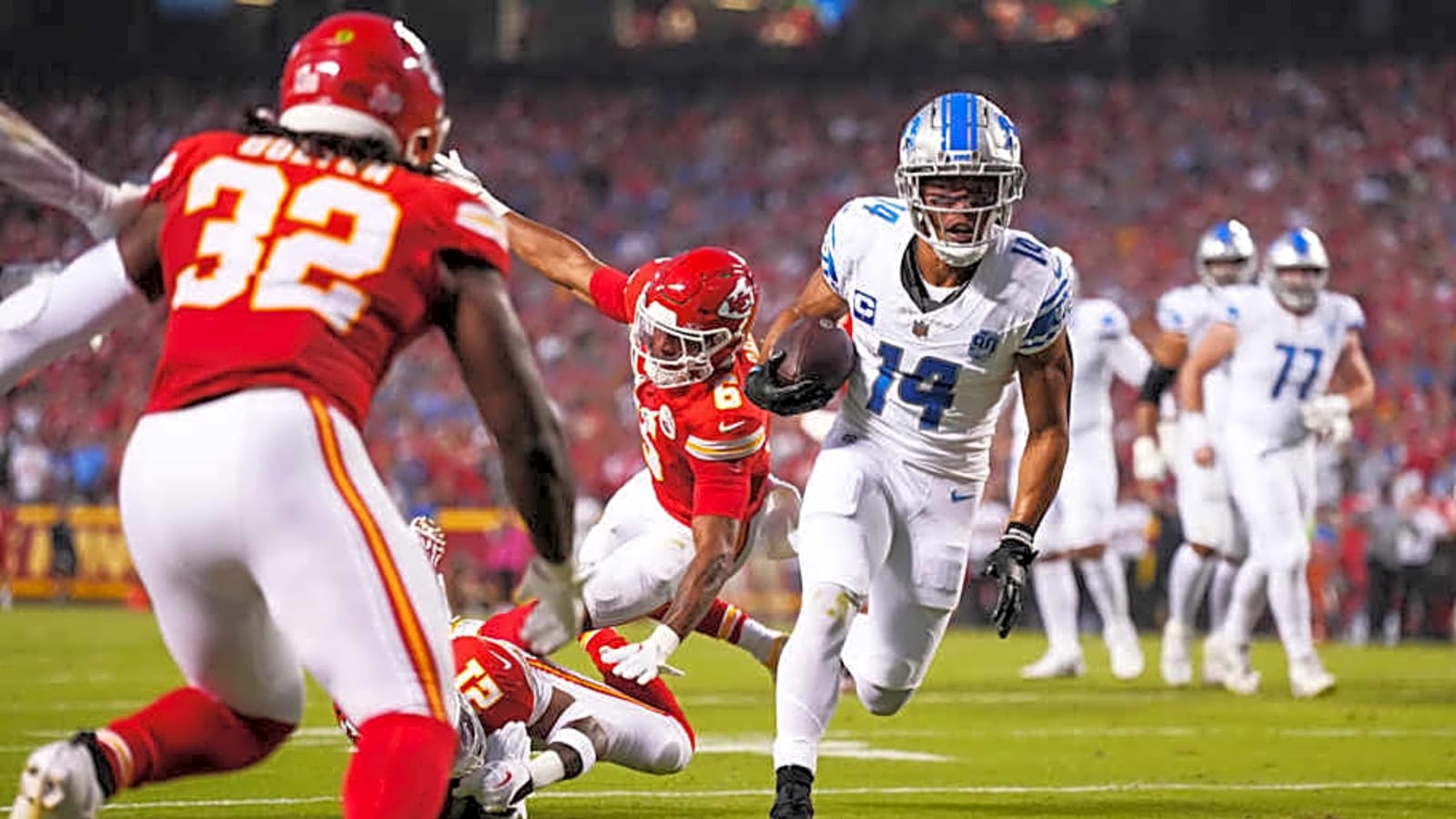 Amon-Ra St. Brown takes a bizarre swipe at Kansas City