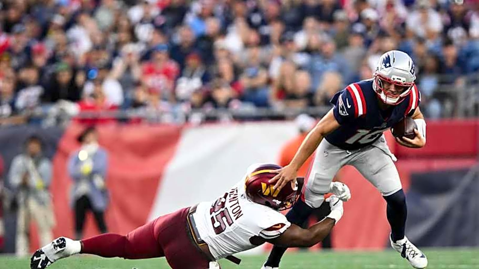 Patriots vs. Commanders Halftime Takeaways: Drake Maye Finds Endzone