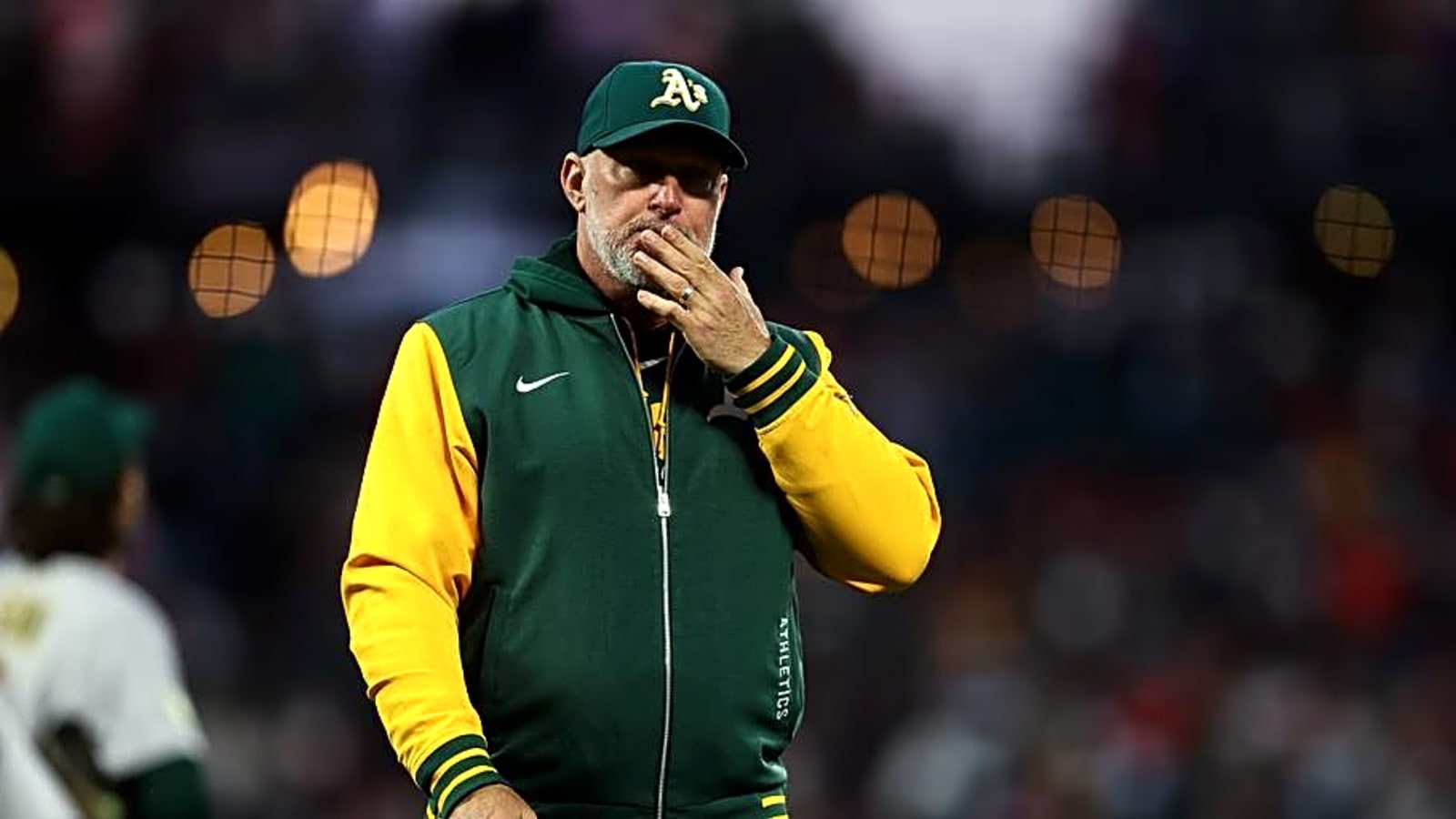 Athletics' Star Leaves Thursday's Contest With Knee Injury