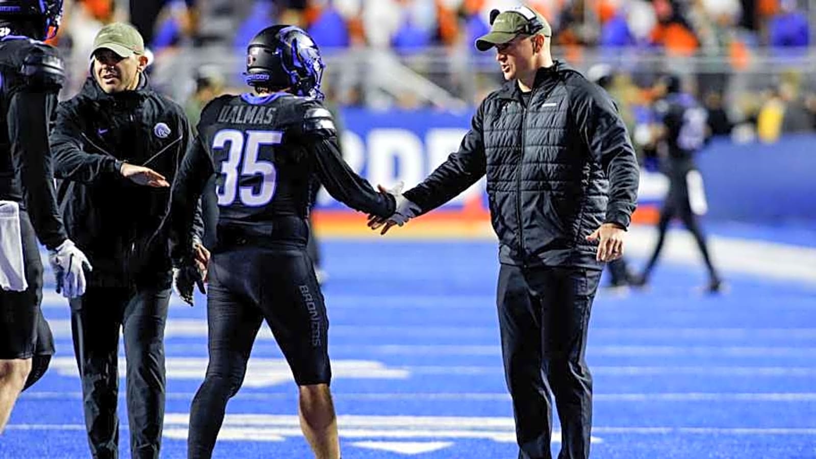 Let It Rain! Spencer Danielson turns on sprinklers at Boise State practice