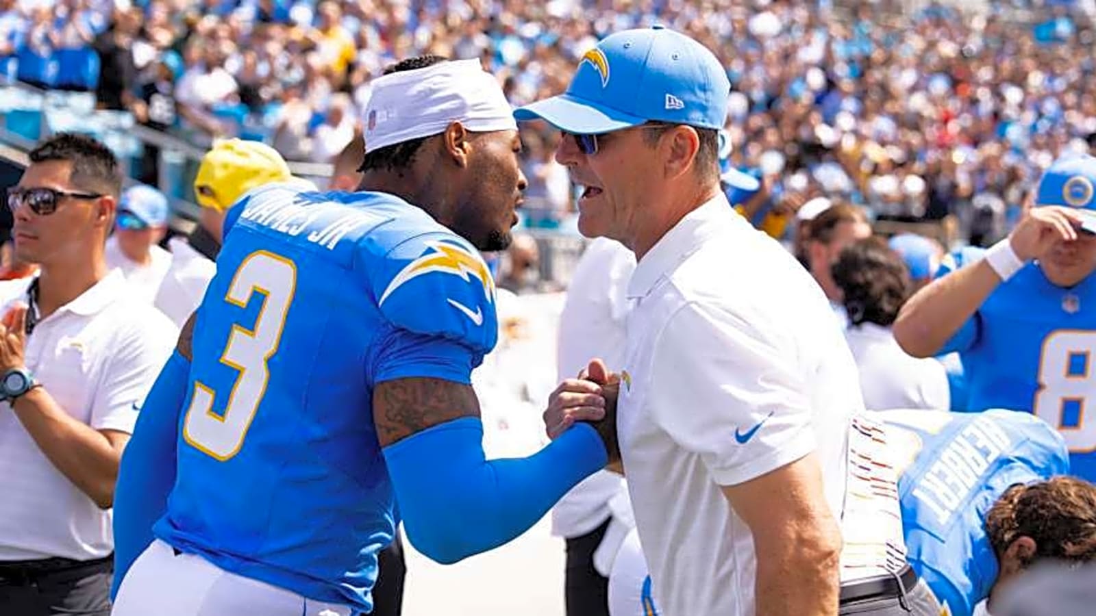 Jim Harbaugh gives Derwin James the utmost praise with comparison to Chargers legend