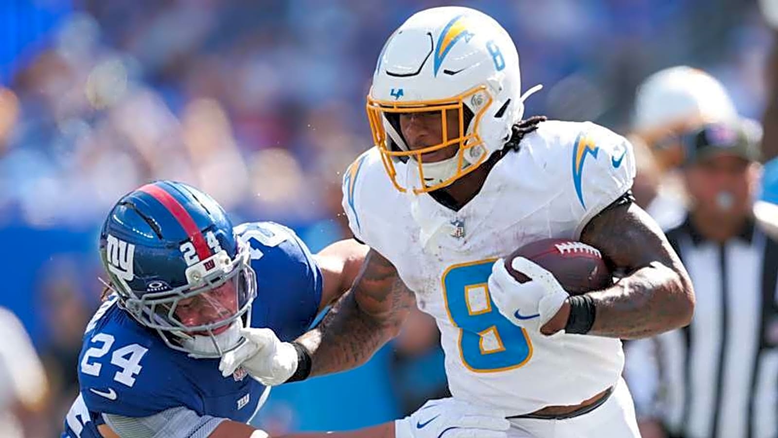 Omarion Hampton earned big Harbaugh, teammate praise after stellar performance