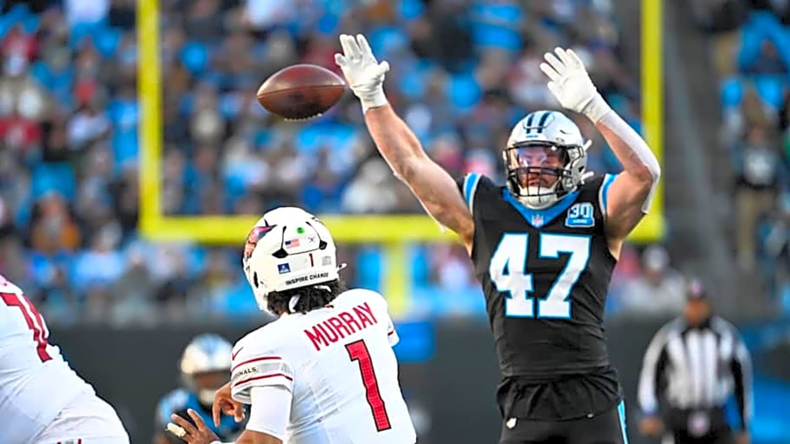 Who should start for Panthers at LB next to Josey Jewell?