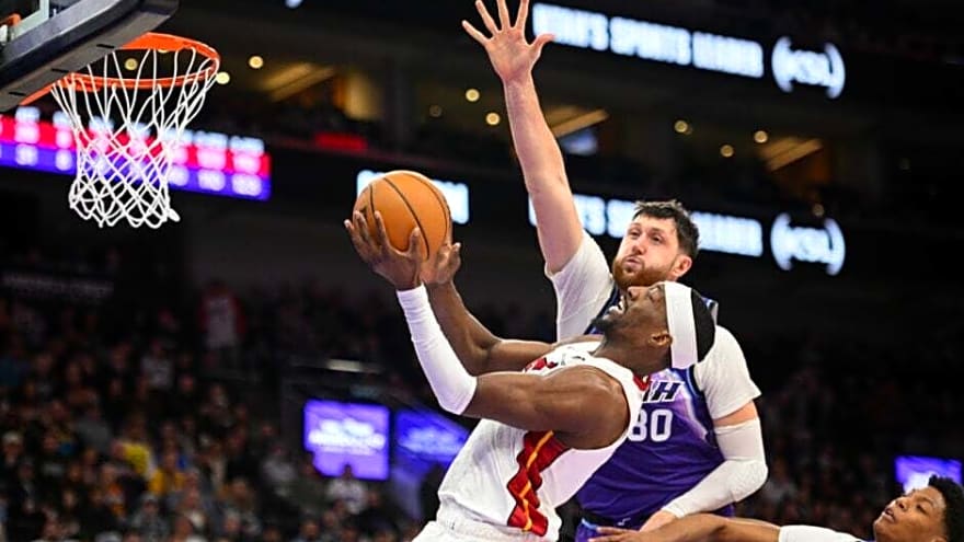 Heat demolish Jazz 147-116 as Bam Adebayo dominates with 26 points and 15 rebounds in statement win