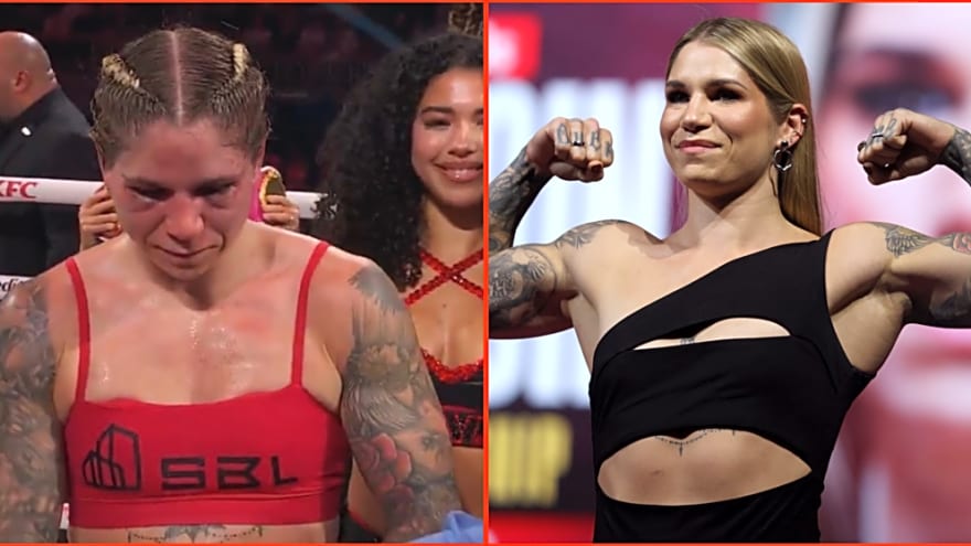 Alycia Baumgardner leaves Leila Beaudoin unrecognizable in vicious beating on Jake Paul vs Anthony Joshua card