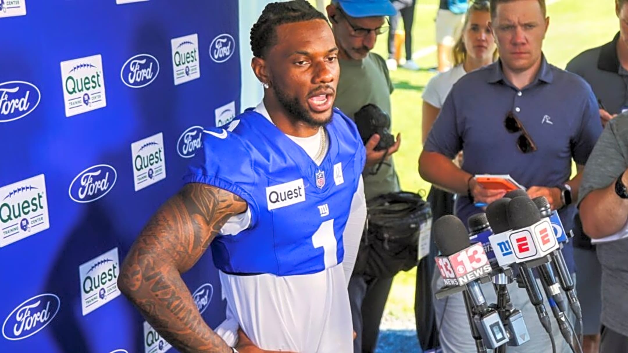 Malik Nabers Leaves Giants Coach Bloodied At Practice