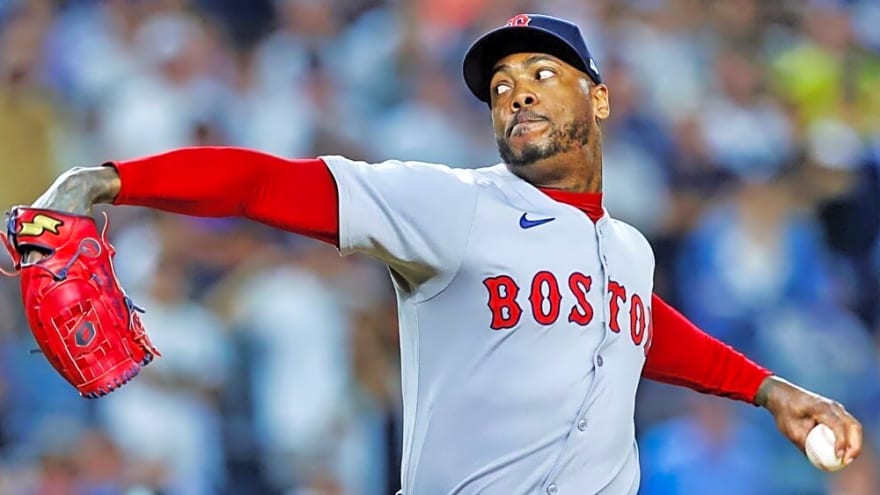 Aroldis Chapman Makes Spectacular Play After Getting Hit On Foot To Complete Red Sox Victory Over Braves 