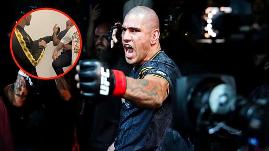 Alex Pereira hilariously fires head kick at UFC legend moments after he asked for a truce