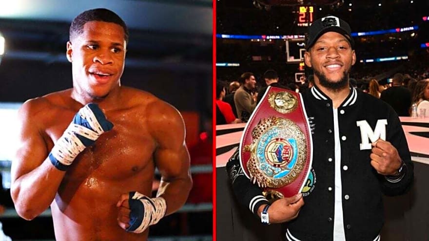 Devin Haney and Brian Norman Jr. altercation explodes with a bodyguard seemingly ripping one of the boxers’ shirts