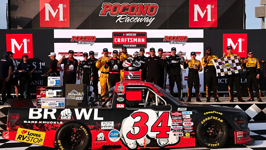 Layne Riggs Takes Advantage of Mistakes to Win Truck Series Race at Pocono