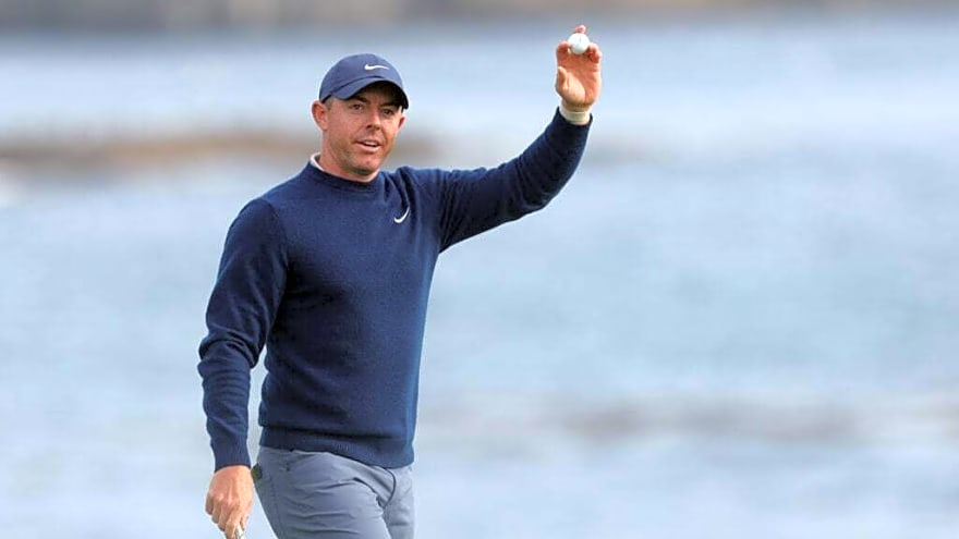 Watch Rory McIlroy find his rhythm at Pebble Beach with spectacular practice round eagle