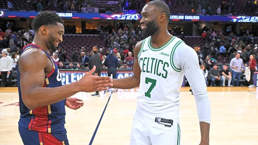 Jaylen Brown jokingly asks when Donovan Mitchell will invite him to his wedding with Coco Jones