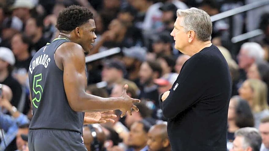 Anthony Edwards shows disagreement with Chris Finch’s ‘punked’ remark after Game 2 loss